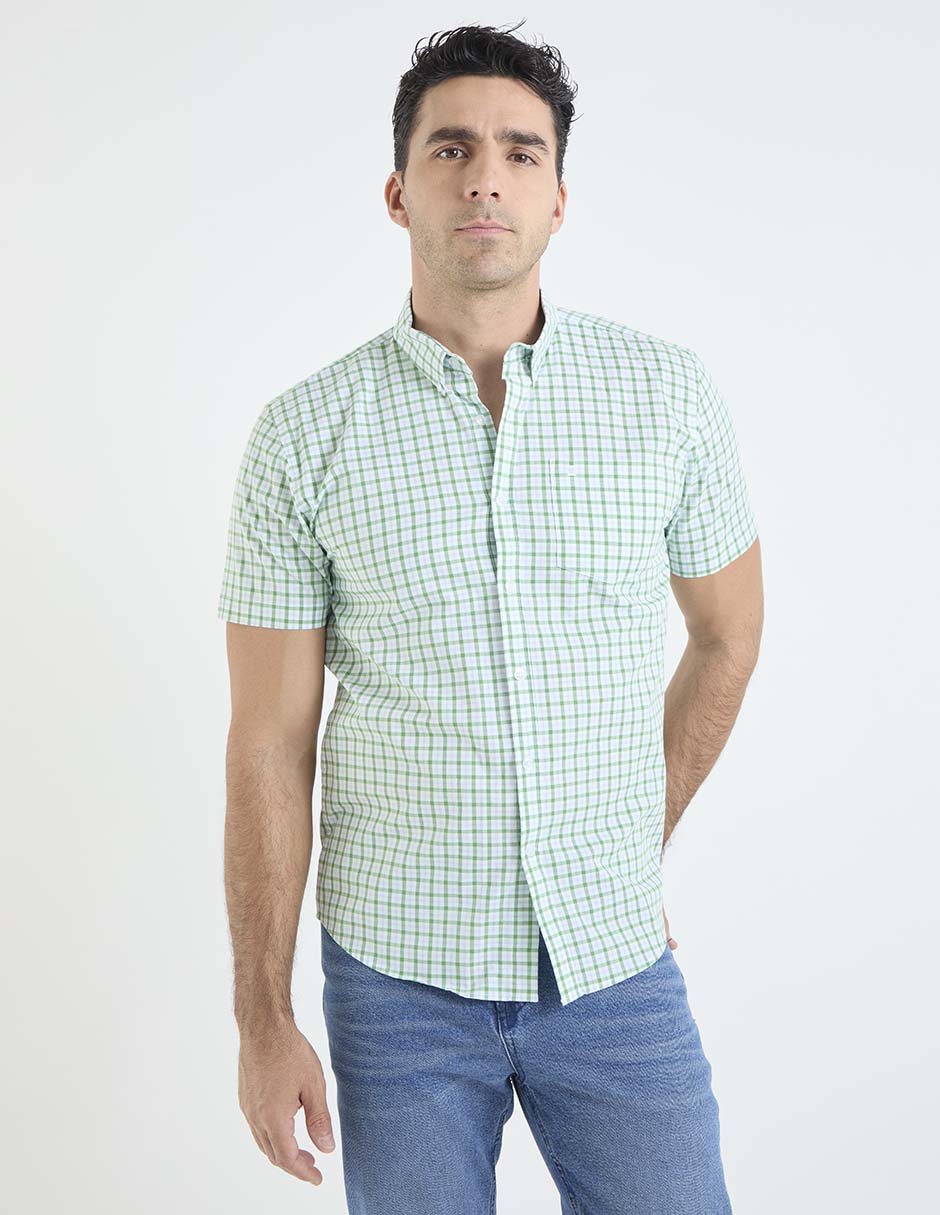Camisa casual de algodón manga corta para hombre 1