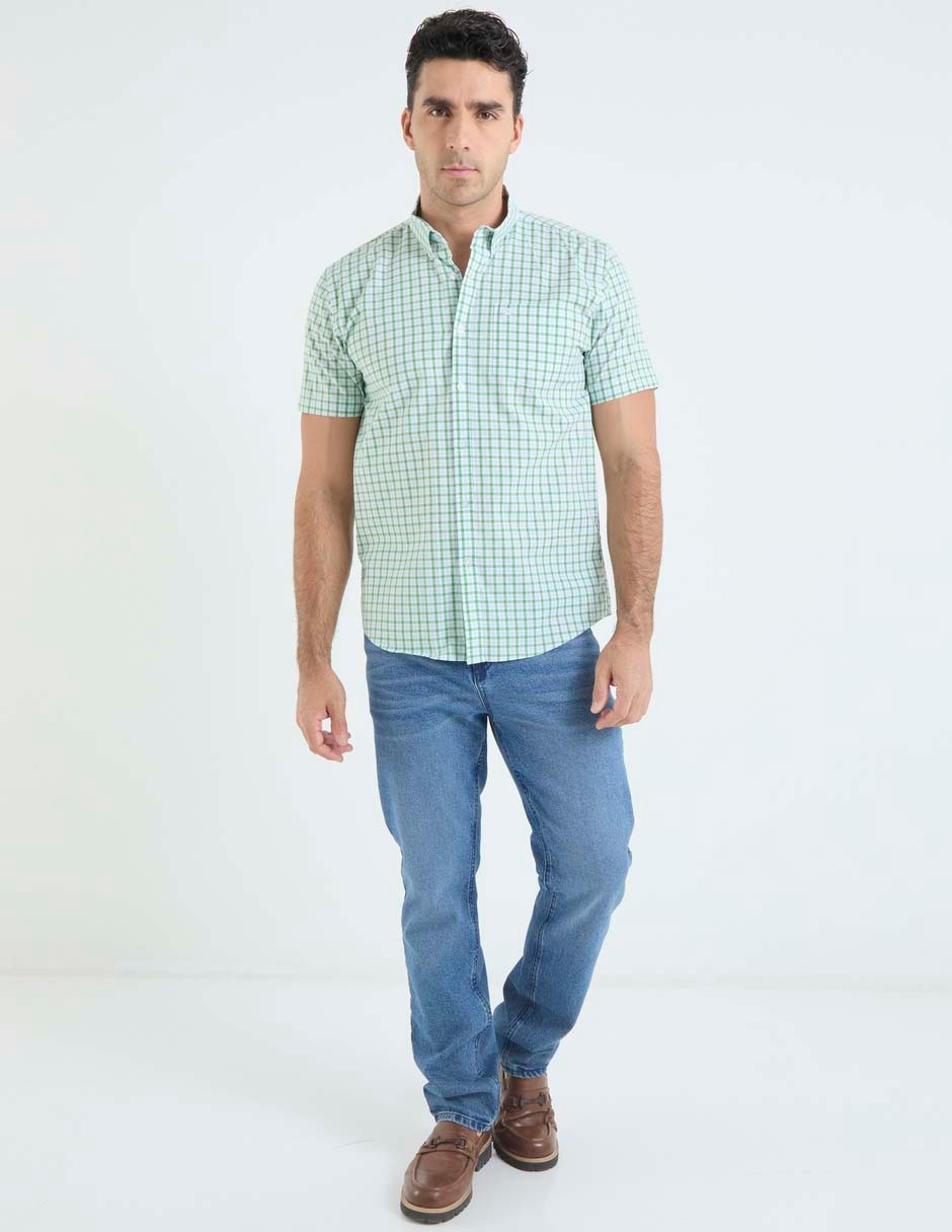 Camisa casual de algodón manga corta para hombre 6