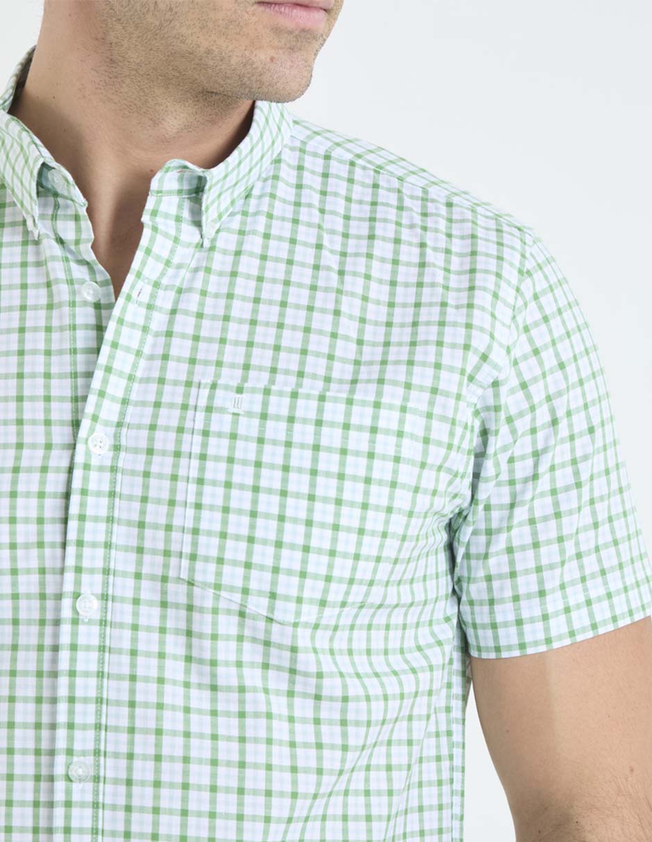 Camisa casual de algodón manga corta para hombre 7