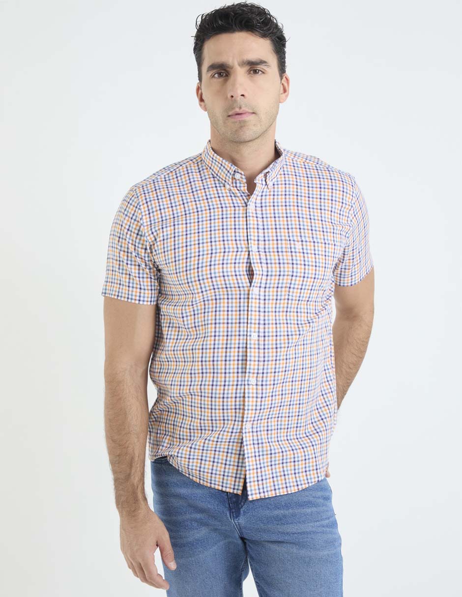 Camisa casual de algodón manga corta para hombre 1