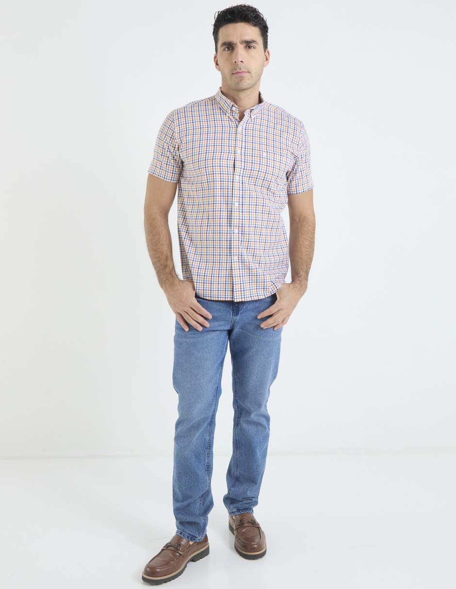 Camisa casual de algodón manga corta para hombre 6