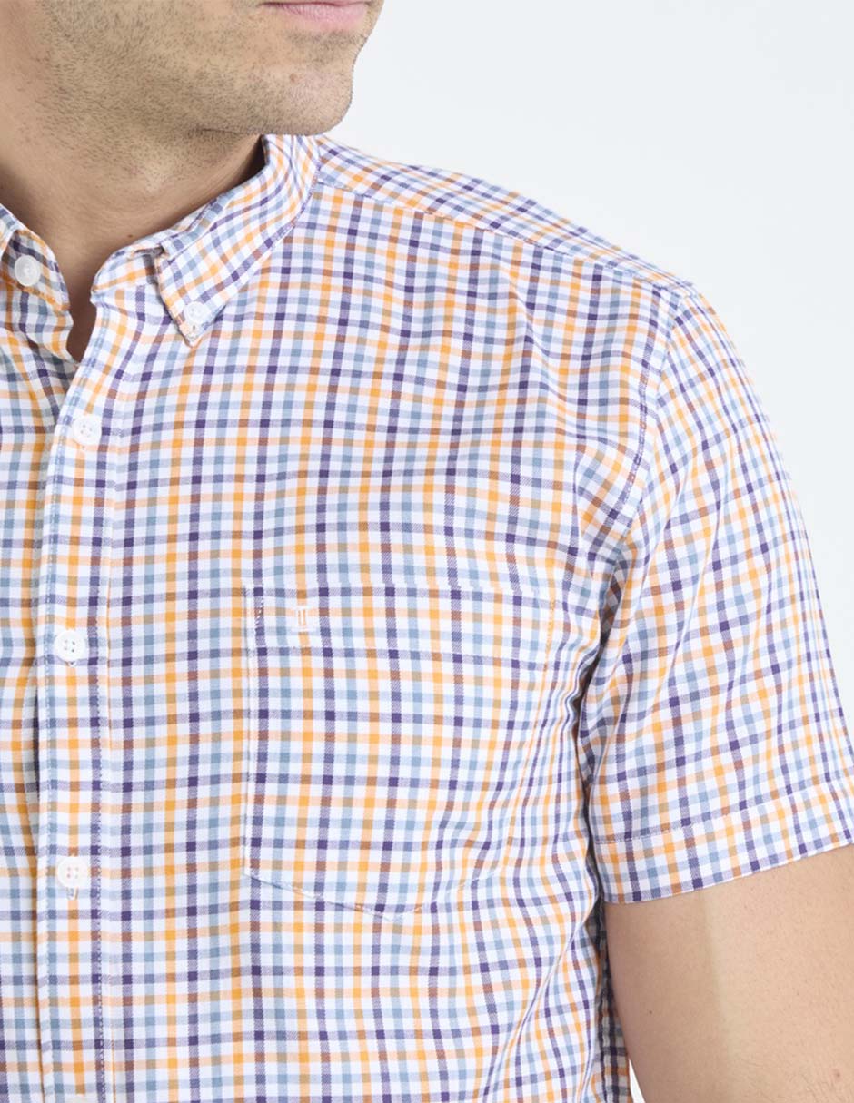 Camisa casual de algodón manga corta para hombre 7
