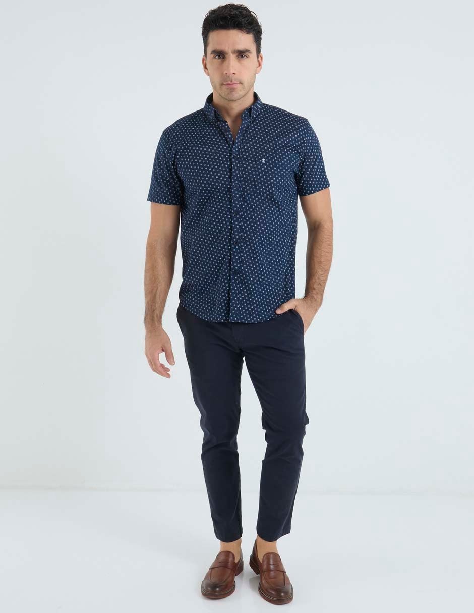 Camisa casual de algodón manga corta para hombre 6