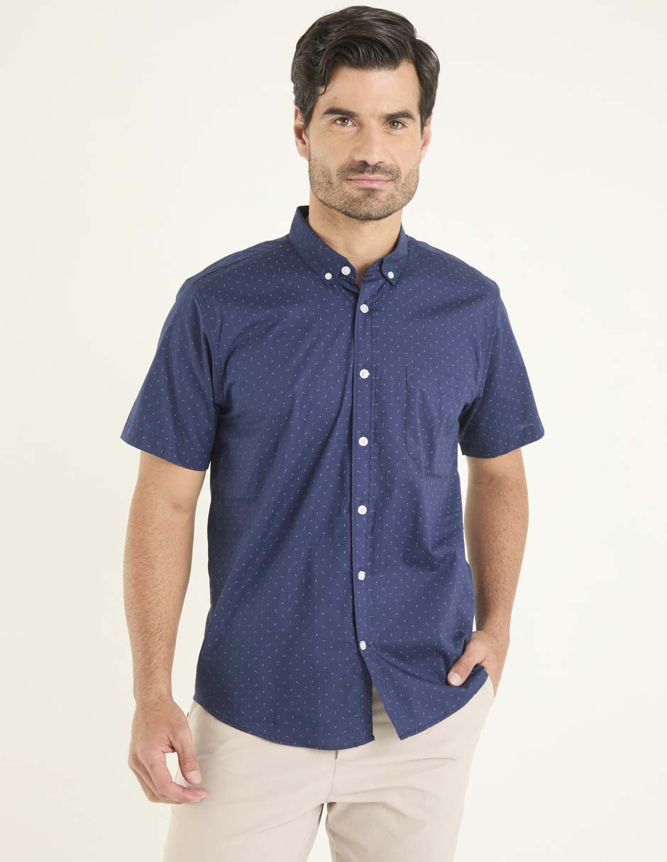 Camisa casual Dioro de algodón manga corta para hombre