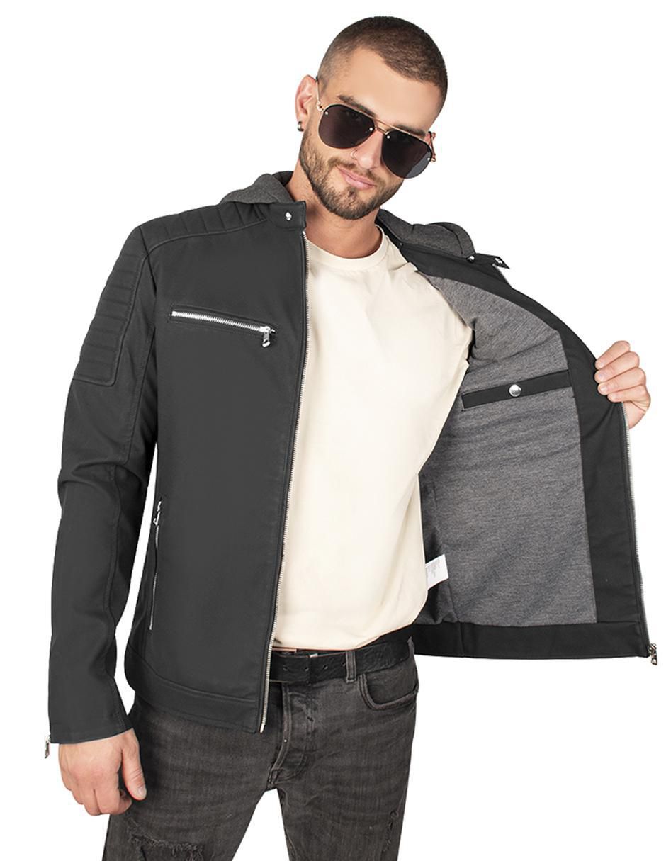 Chamarra casual con capucha para hombre 2