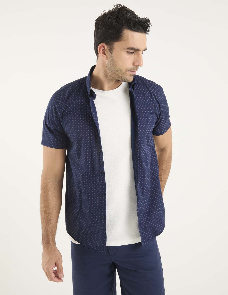 Sobrecamisa casual Dioro algodón manga corta para hombre
