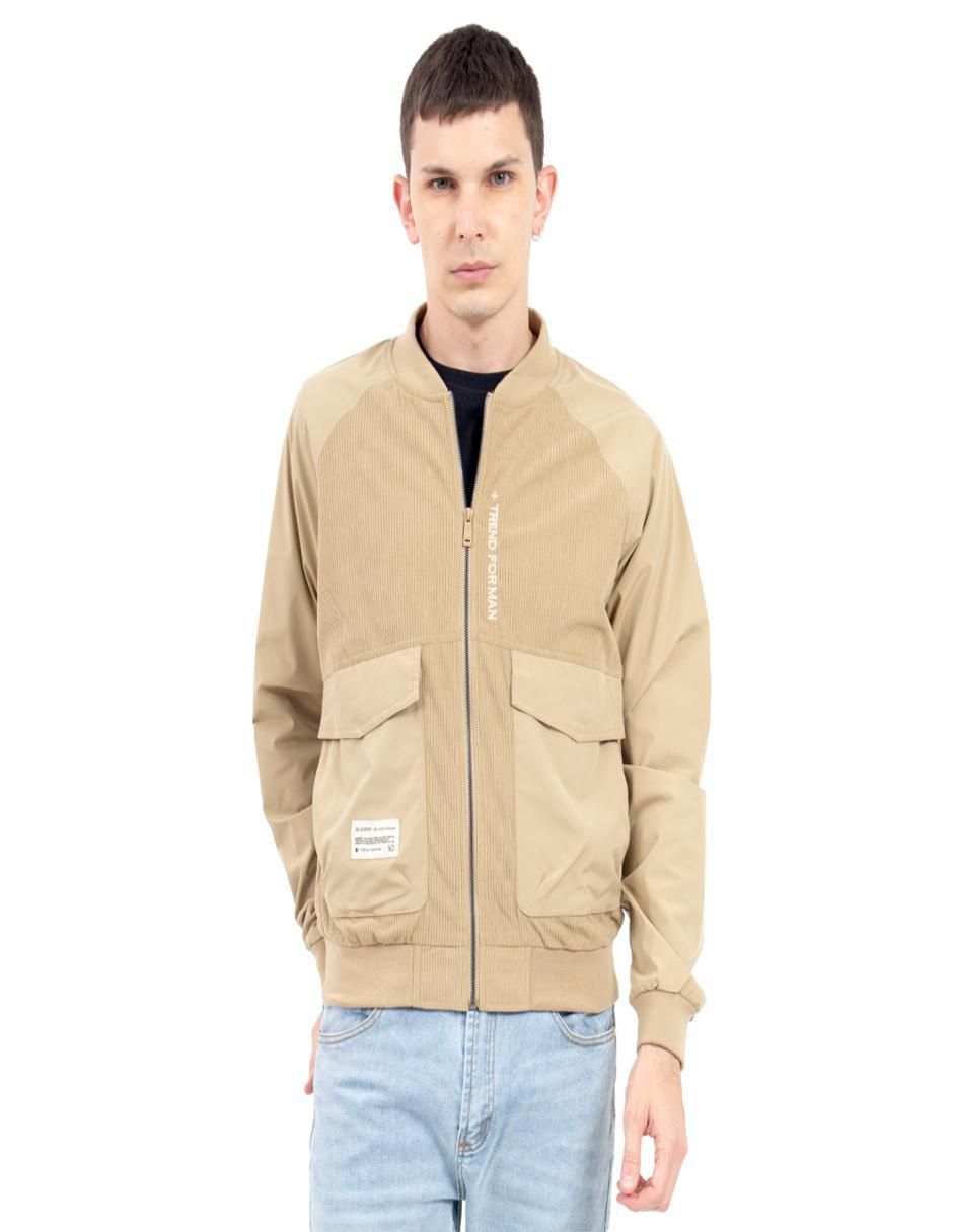 Chamarra bomber con bolsillos para hombre Chamarra bomber con bolsillos para hombre