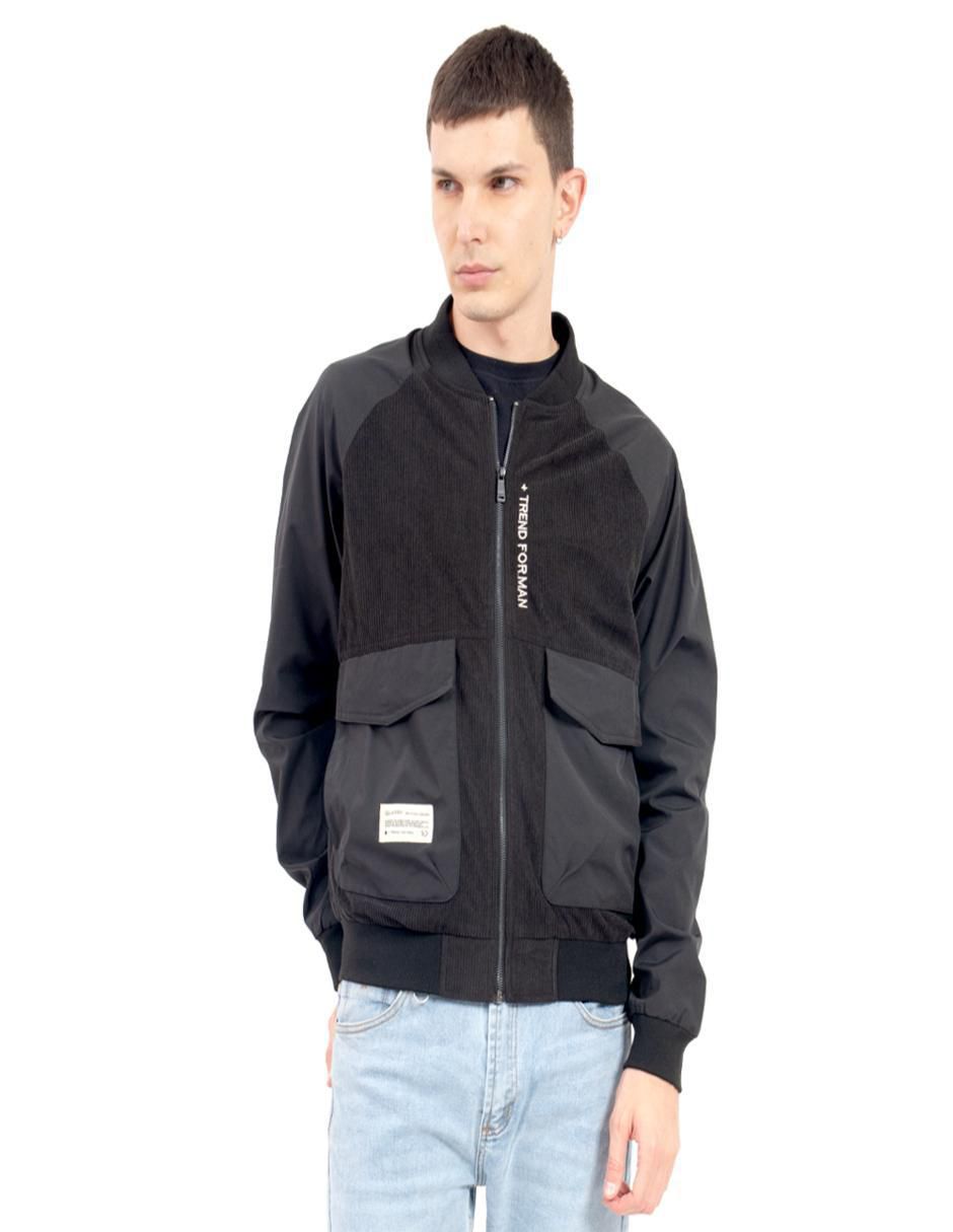 Chamarra bomber con bolsillos para hombre Chamarra bomber con bolsillos para hombre