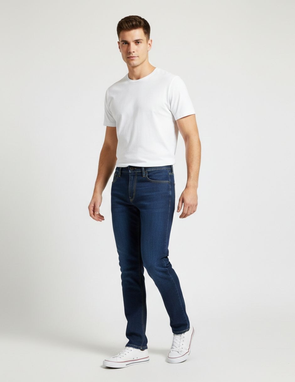 Jeans slim lavado medio para hombre 7