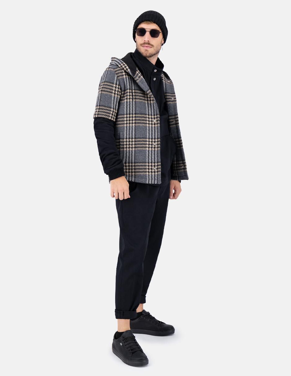 Chamarra casual impermeable capucha y bolsa para hombre 5