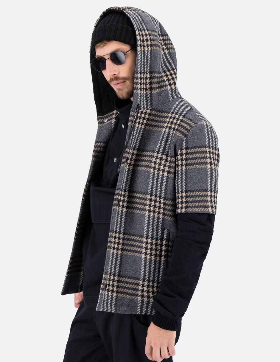 Chamarra casual impermeable capucha y bolsa para hombre 2