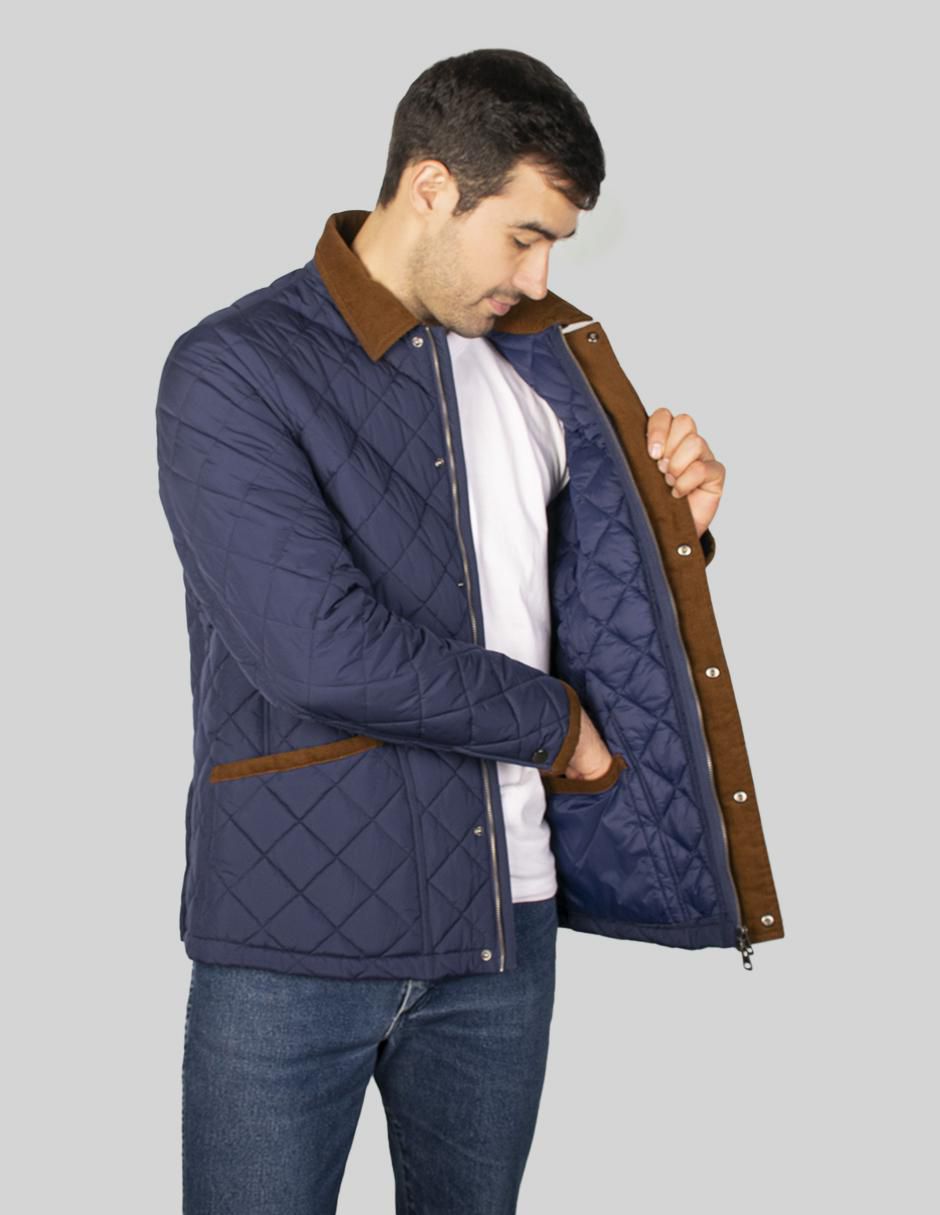 Chamarra capitonada cuello a contraste para hombre 5