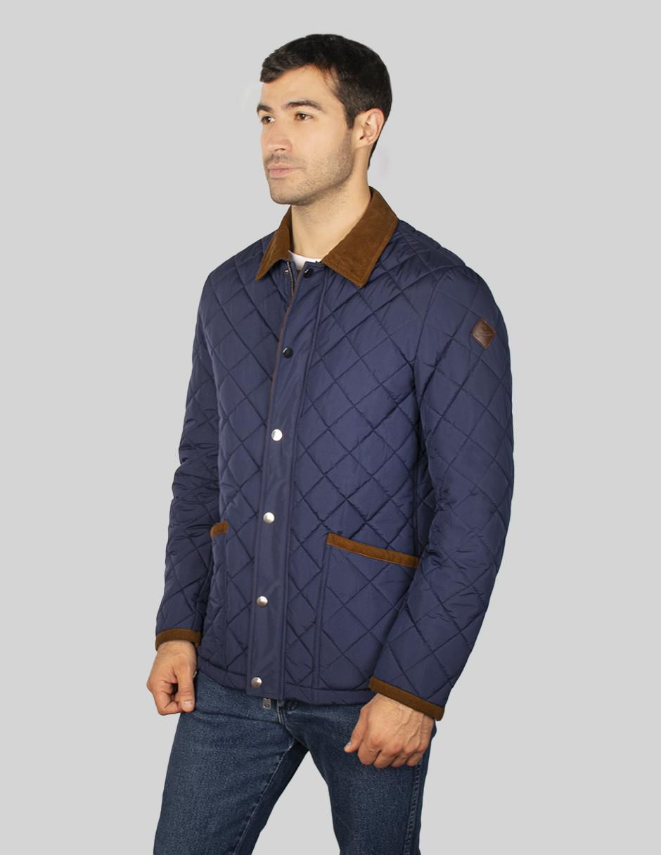 Chamarra capitonada cuello a contraste para hombre 4