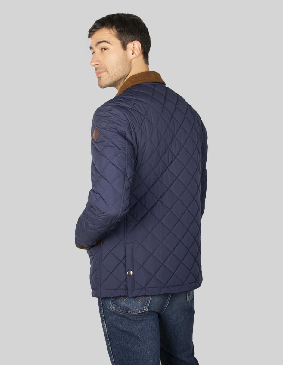Chamarra capitonada cuello a contraste para hombre 2