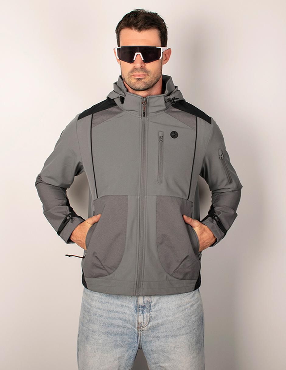 Chamarra cazadora impermeable capucha desmontable para hombre 1