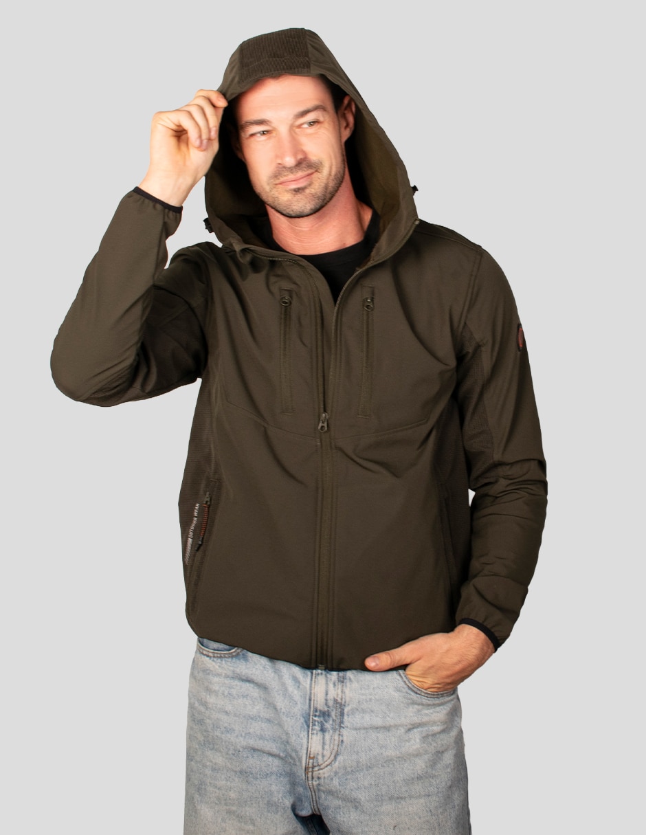 Chamarra casual impermeable con capucha para hombre 6