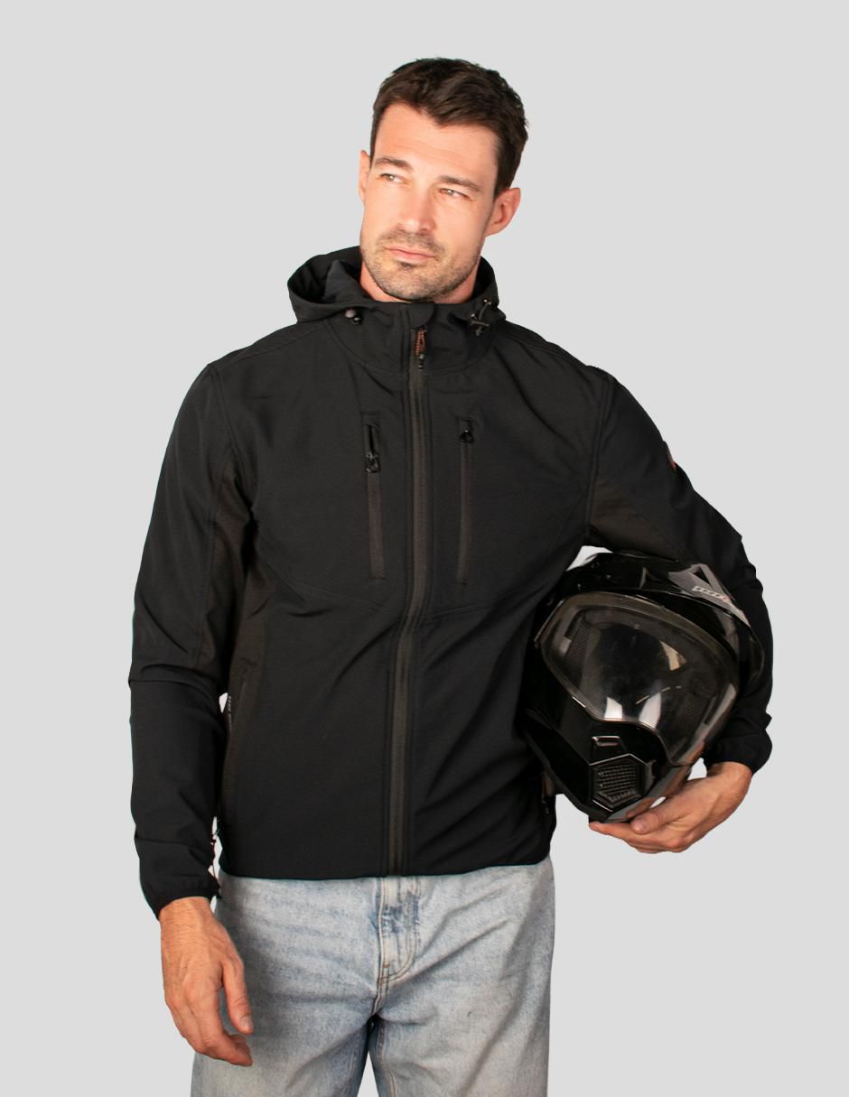 Chamarra casual impermeable con capucha para hombre