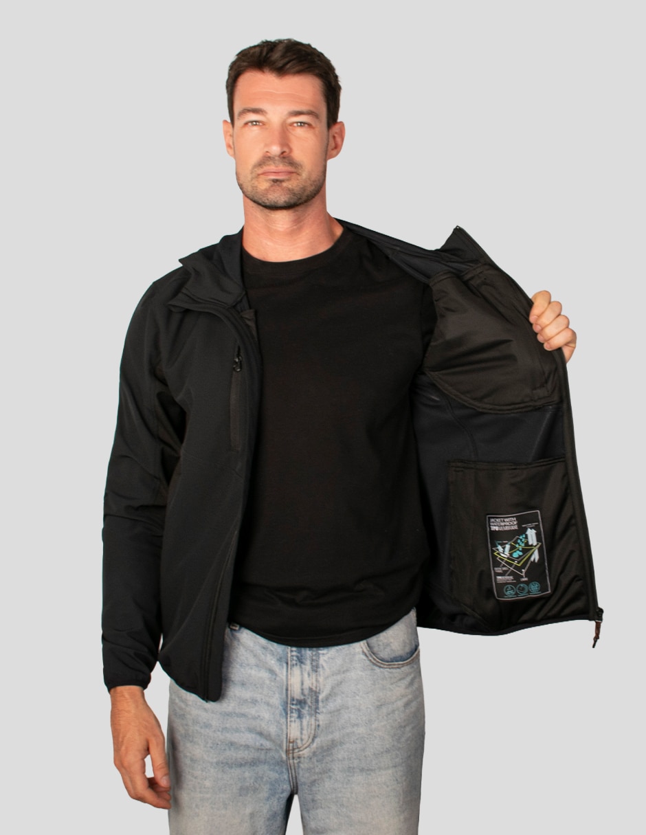 Chamarra casual Estilo reducido en talla impermeable con capucha para hombre 2