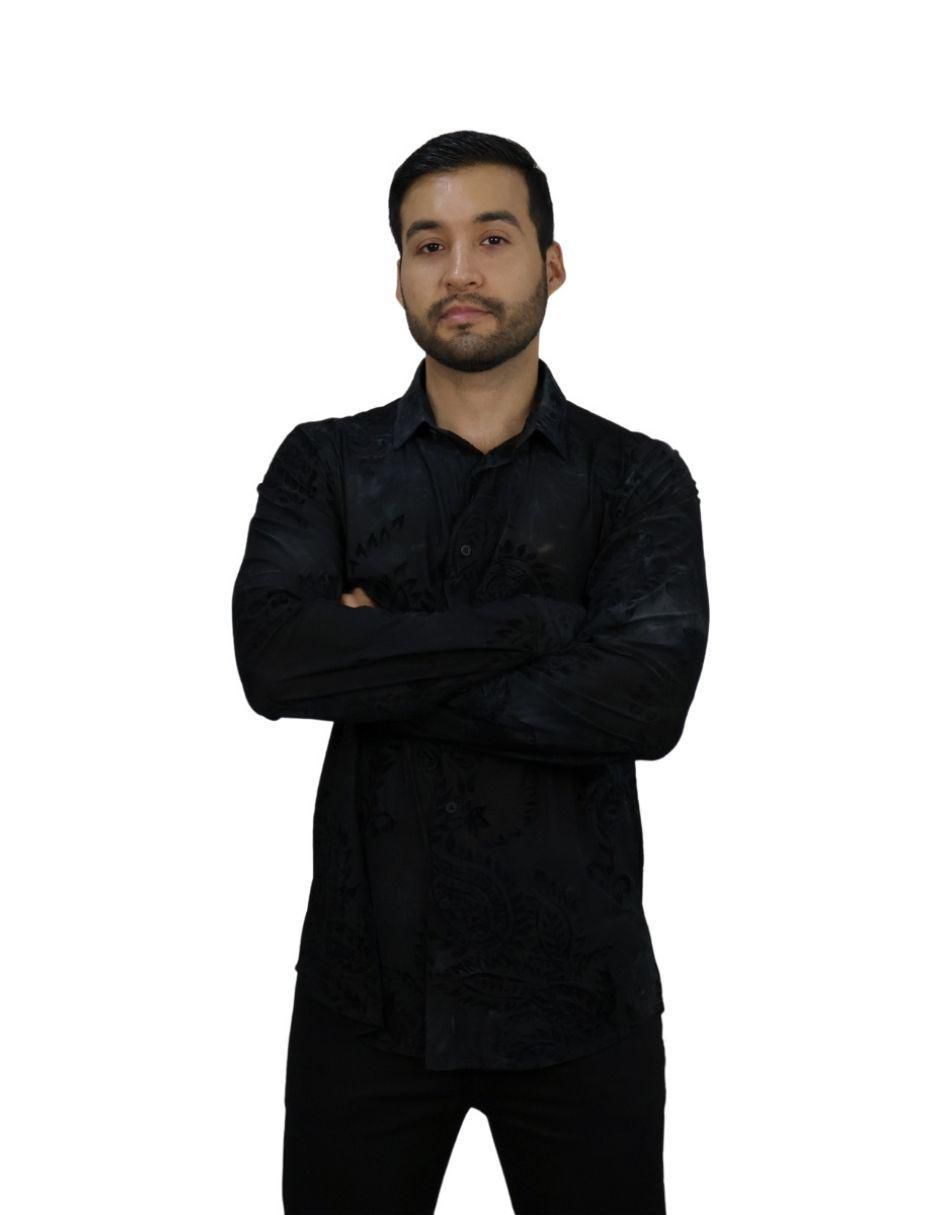 Camisa casual manga larga para hombre