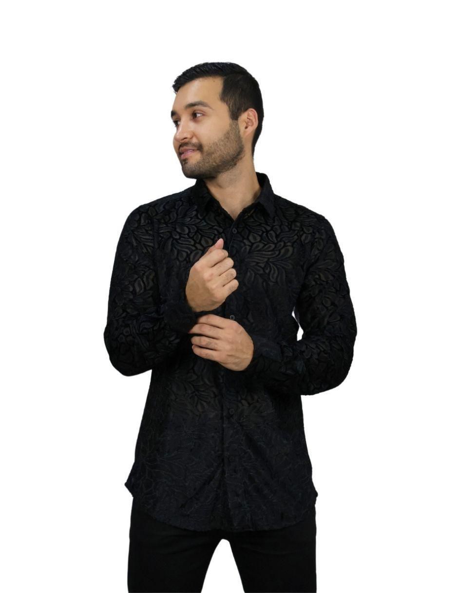 Camisa casual manga larga para hombre 4
