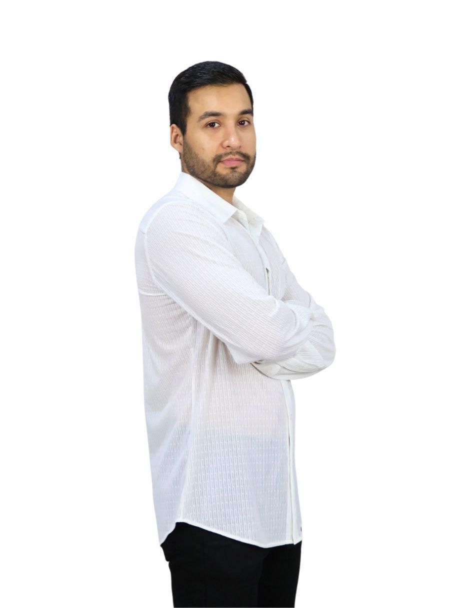 Camisa formal manga larga para hombre 3