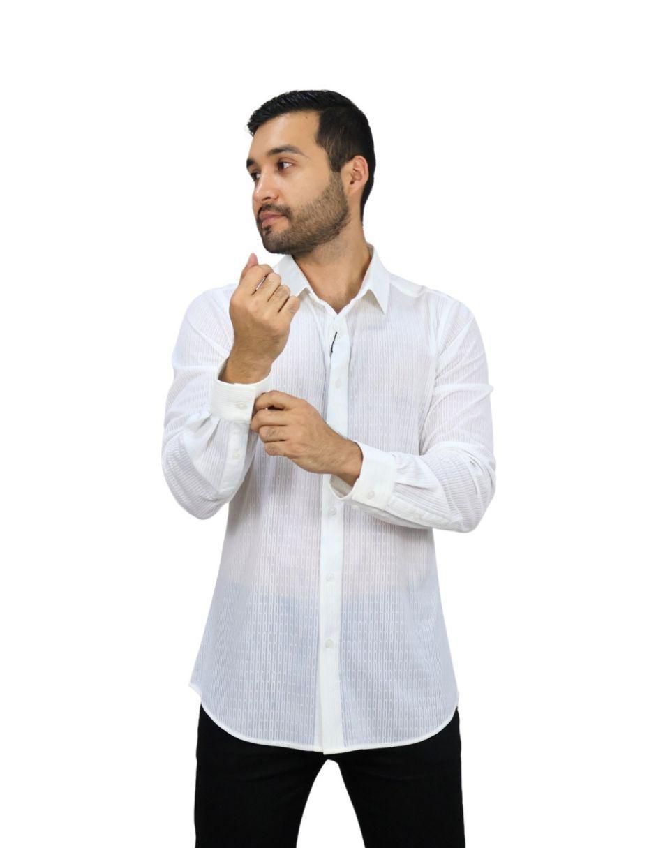 Camisa formal manga larga para hombre 4