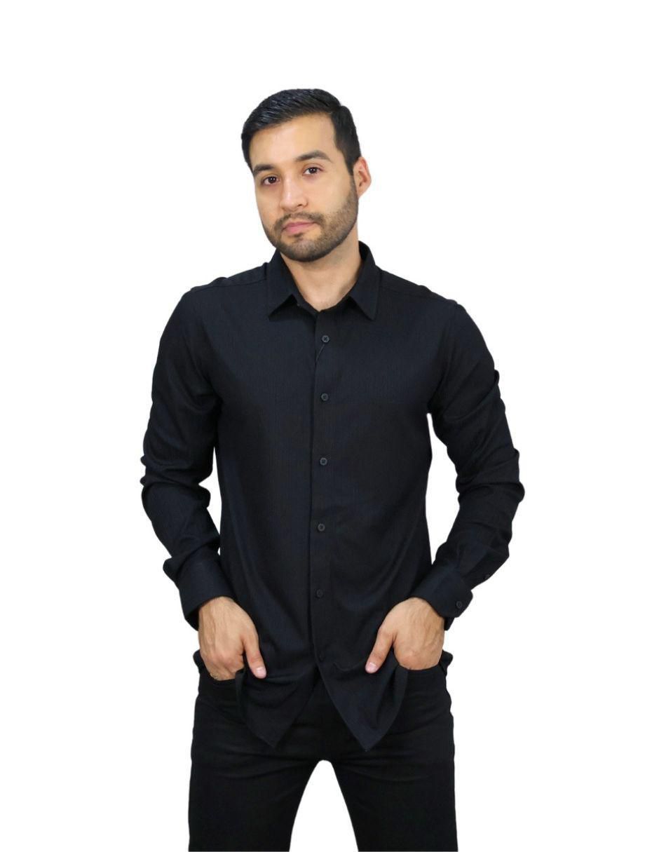 Camisa formal manga larga para hombre 3