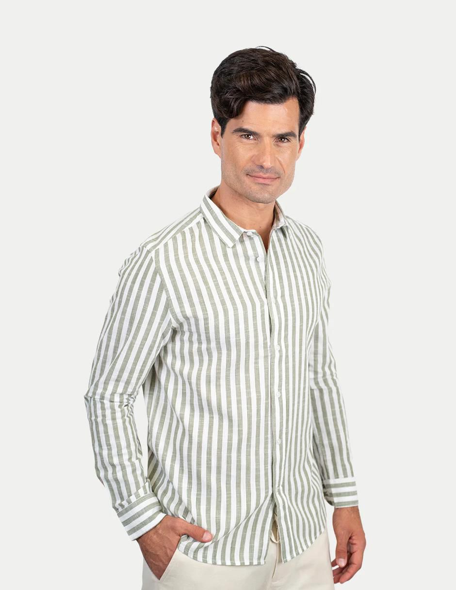 Camisa casual de algodón manga larga para hombre Camisa casual de algodón manga larga para hombre