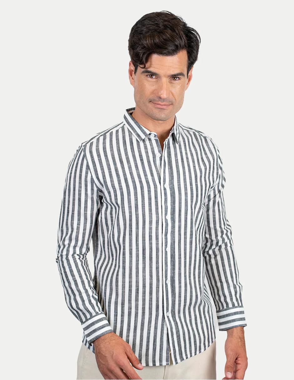 Camisa casual de algodón manga larga para hombre