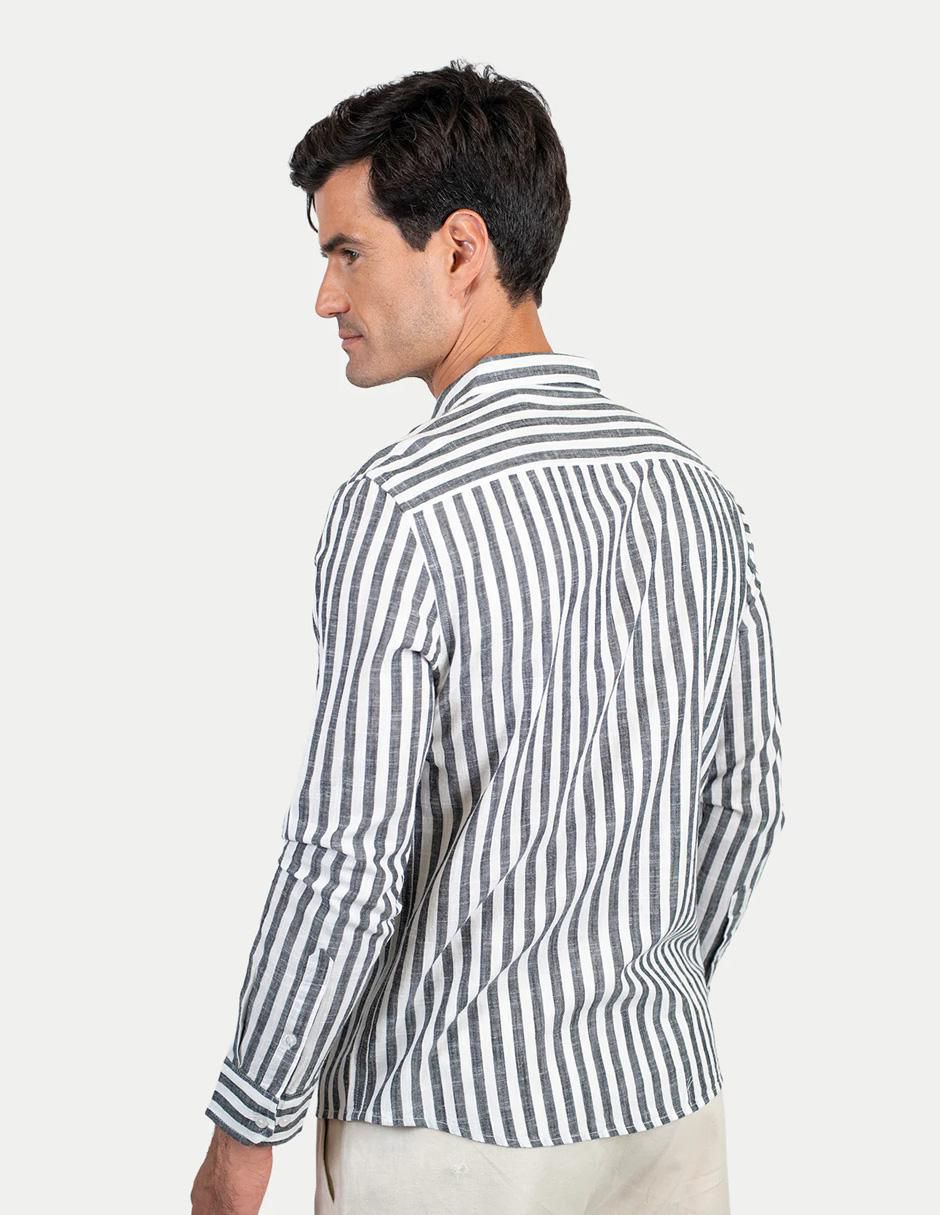Camisa casual de algodón manga larga para hombre