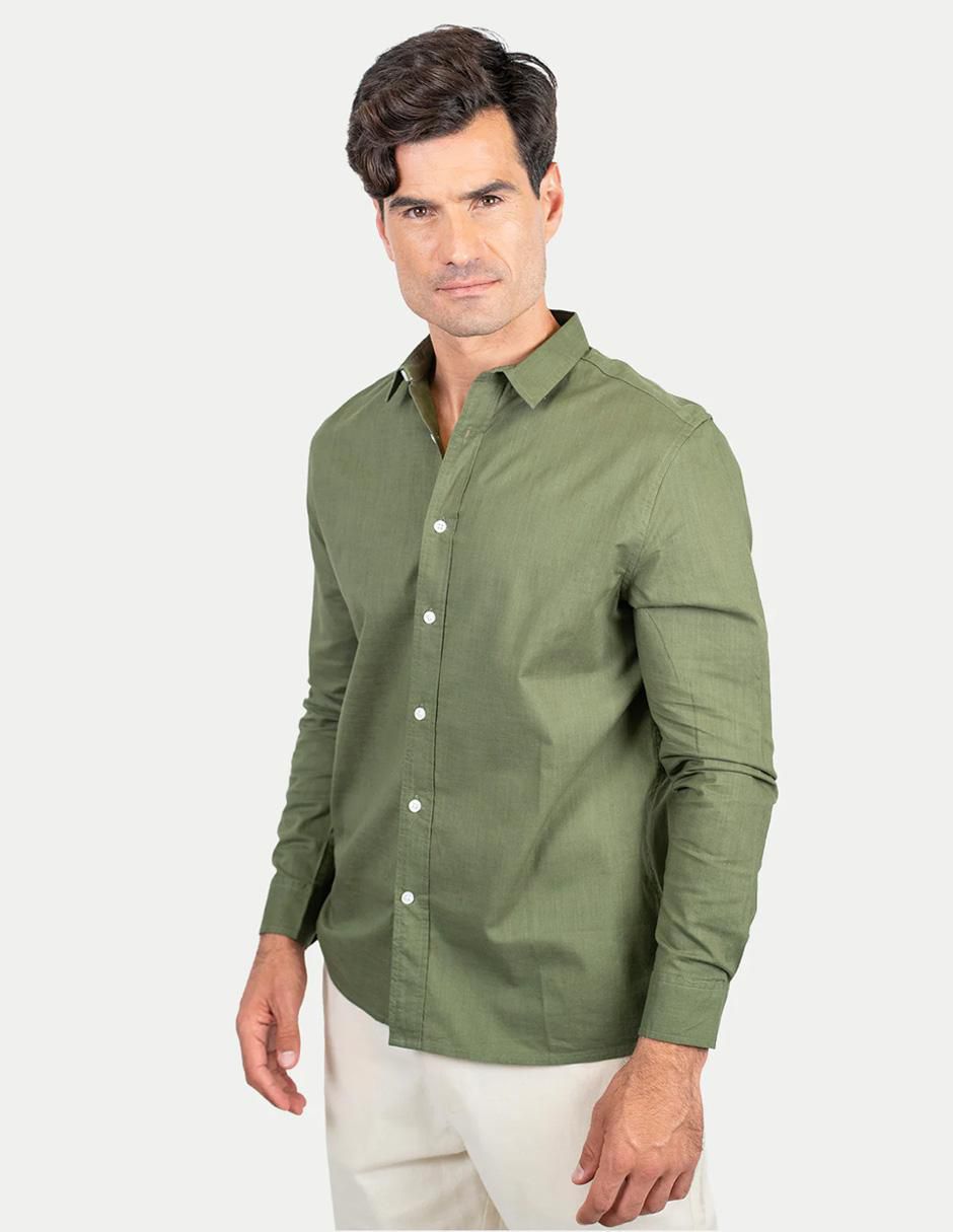 Camisa casual de algodón manga larga para hombre Camisa casual de algodón manga larga para hombre