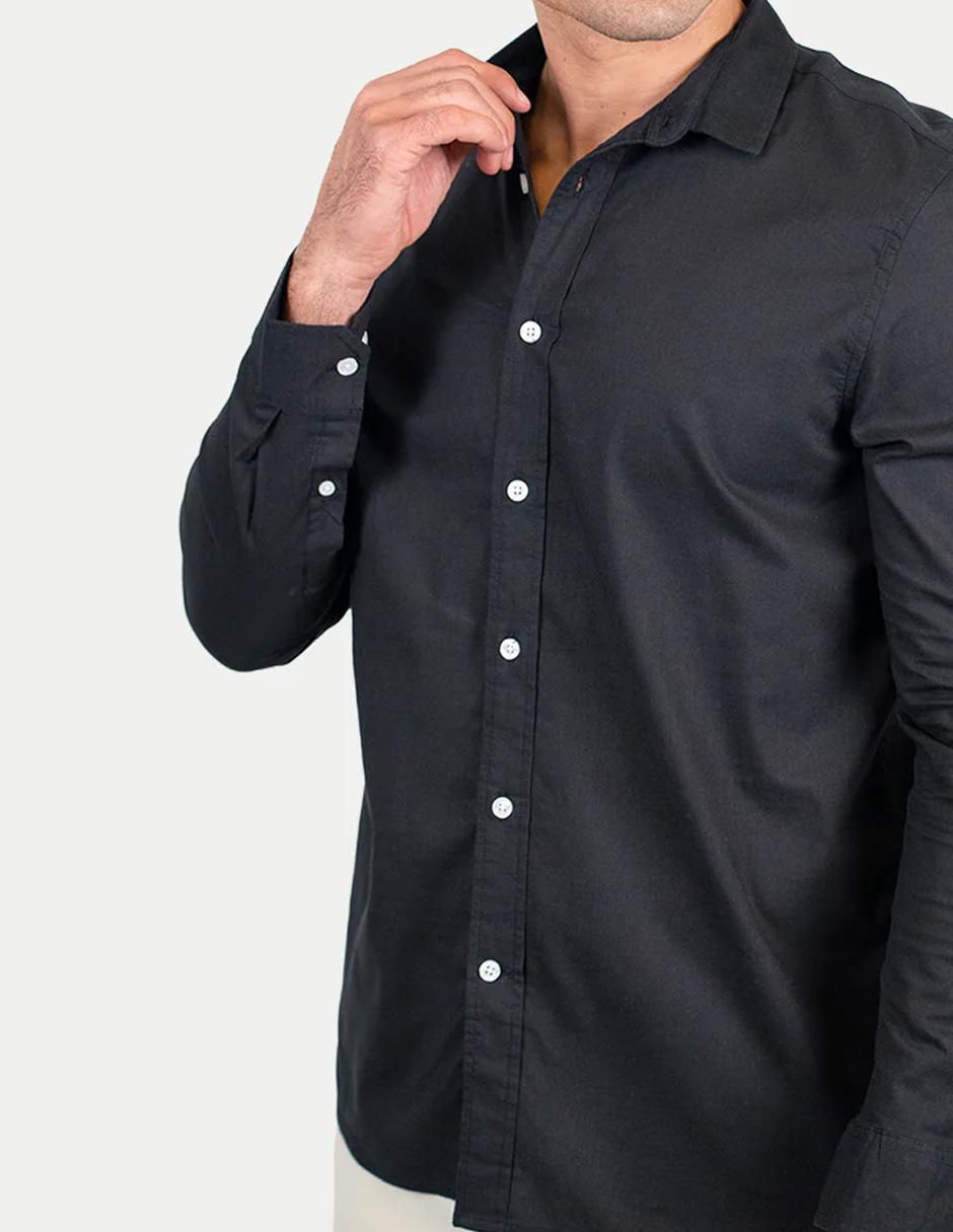 Camisa casual de algodón manga larga para hombre 2