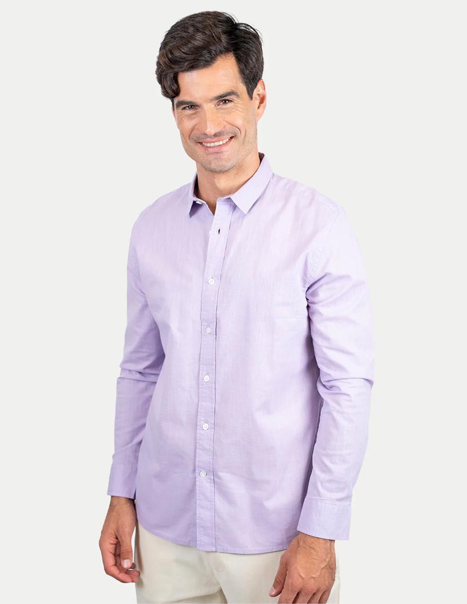 Camisa casual de algodón manga larga para hombre Camisa casual de algodón manga larga para hombre