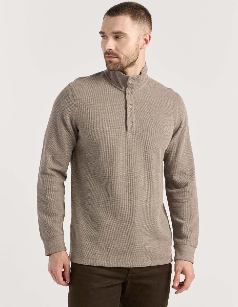 Suéter cuello con botón para hombre Suéter cuello con botón para hombre