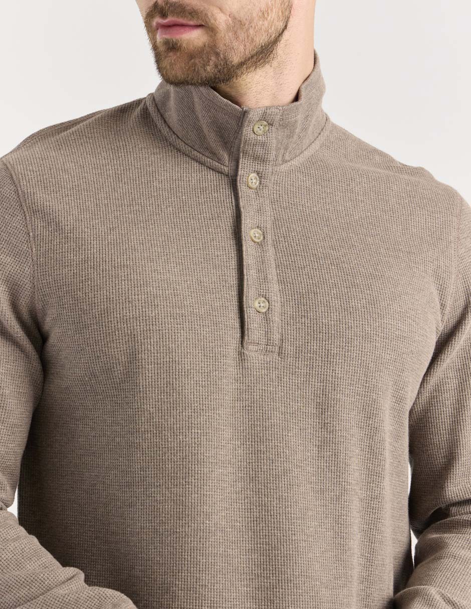 Suéter cuello con botón para hombre 2