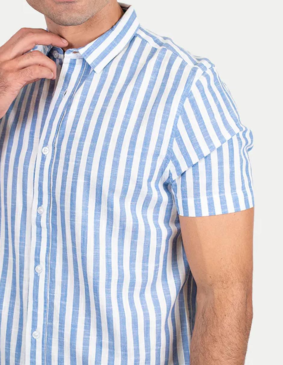 Camisa casual de algodón manga corta para hombre 4