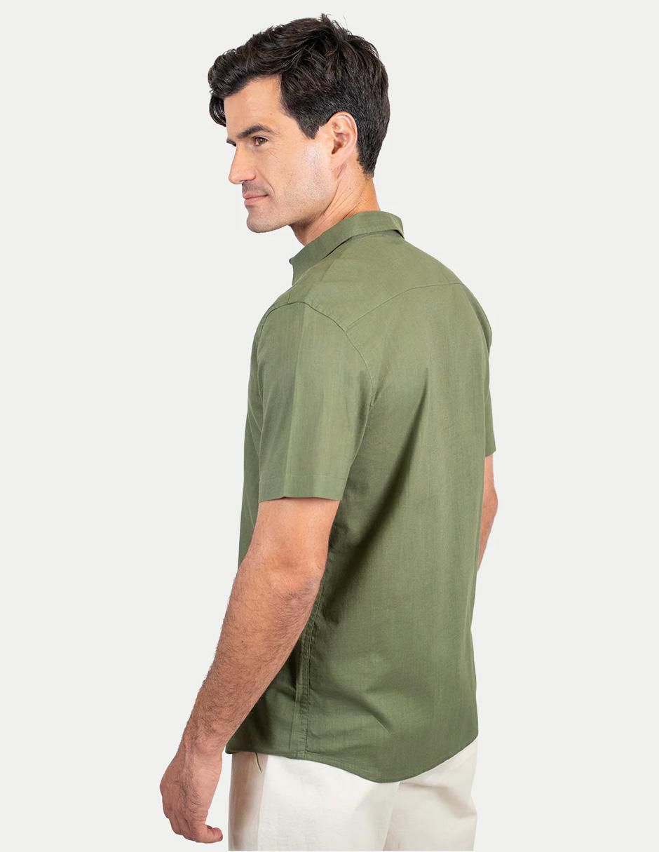 Camisa casual de algodón manga corta para hombre 4