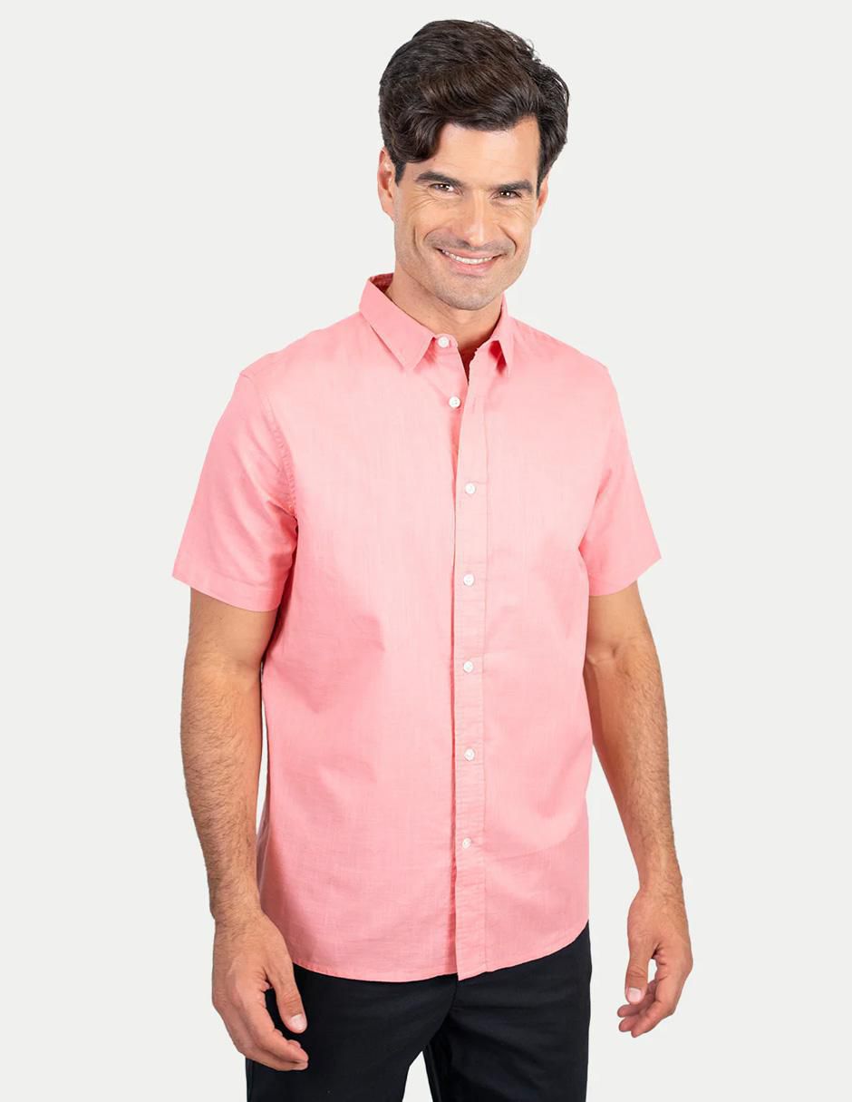 Camisa casual de algodón manga corta para hombre