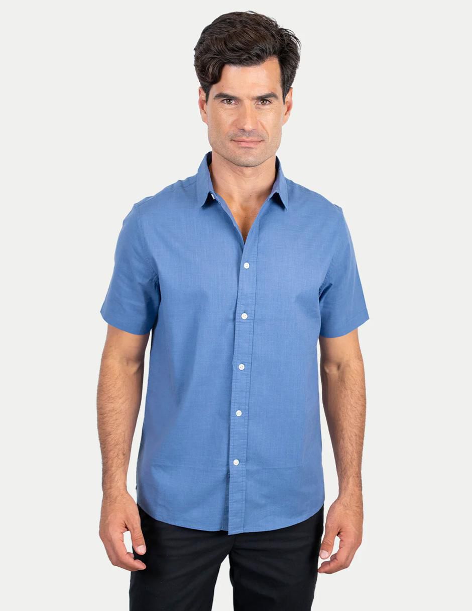 Camisa casual de algodón manga corta para hombre