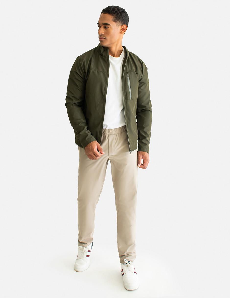 Chamarra casual impermeable con bolsillos para hombre
