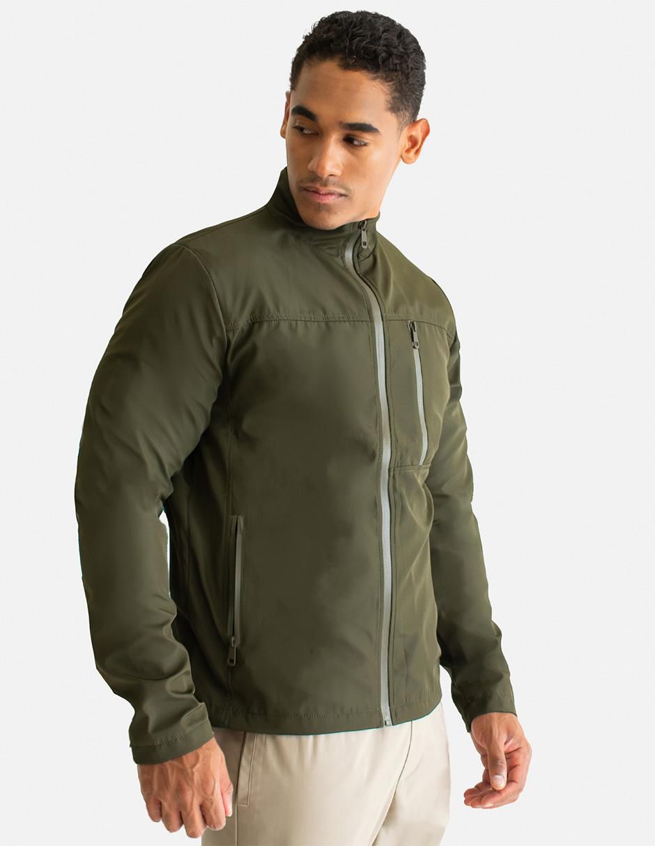 Chamarra casual impermeable con bolsillos para hombre