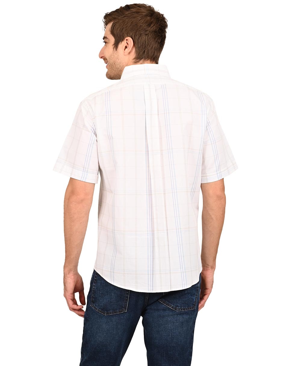 Camisa casual de algodón manga corta para hombre