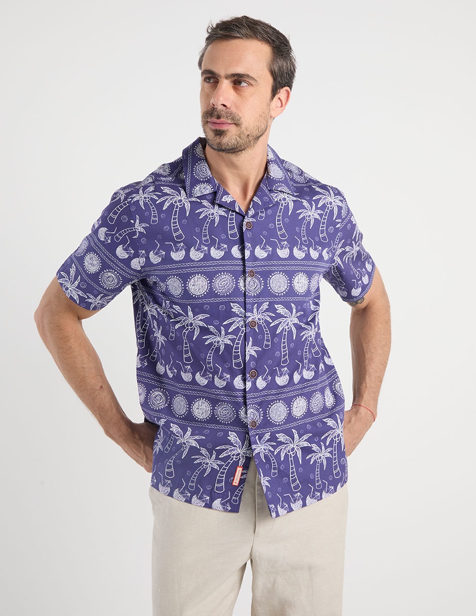 Camisa casual de algodón manga corta para hombre 1