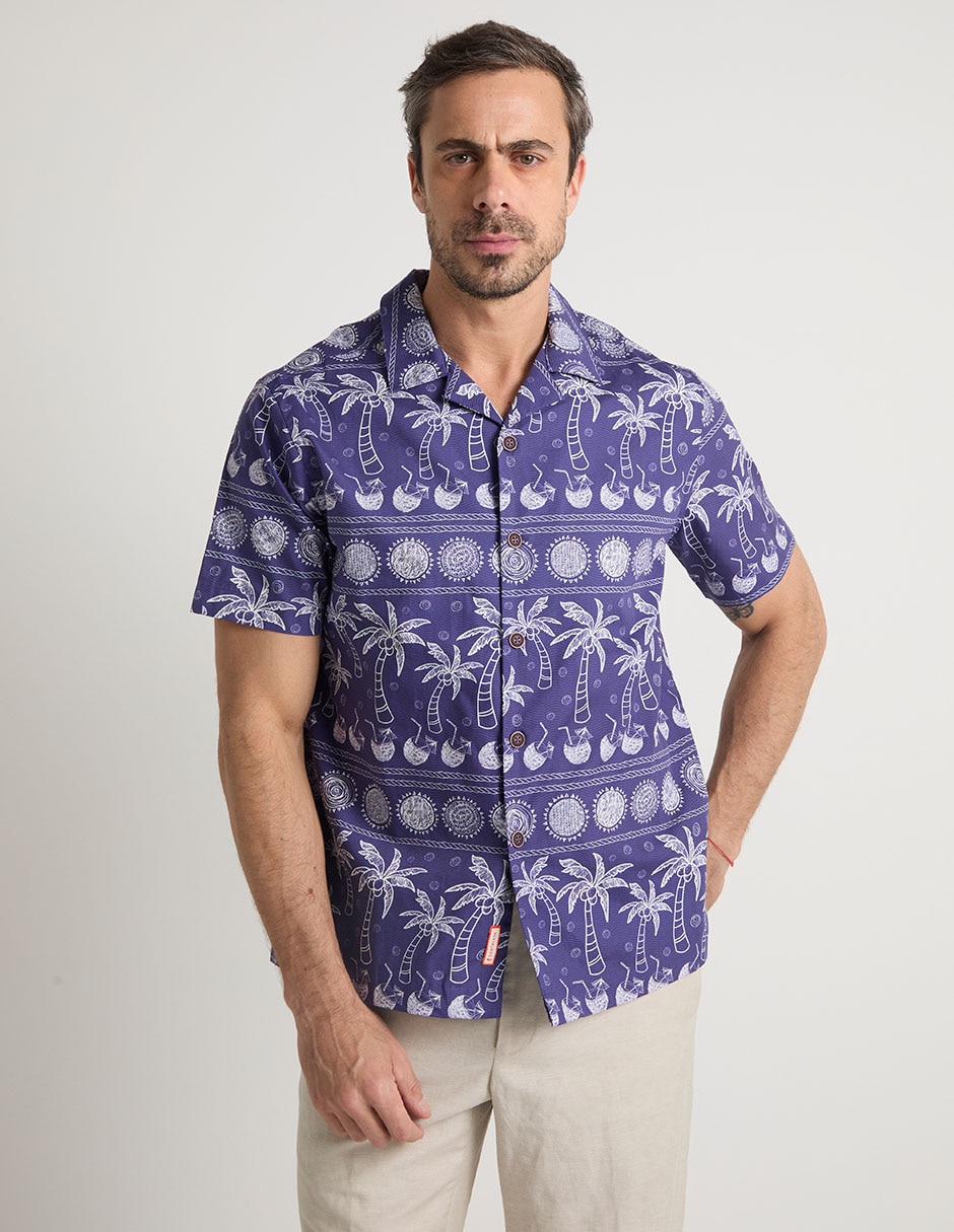 Camisa casual de algodón manga corta para hombre 7