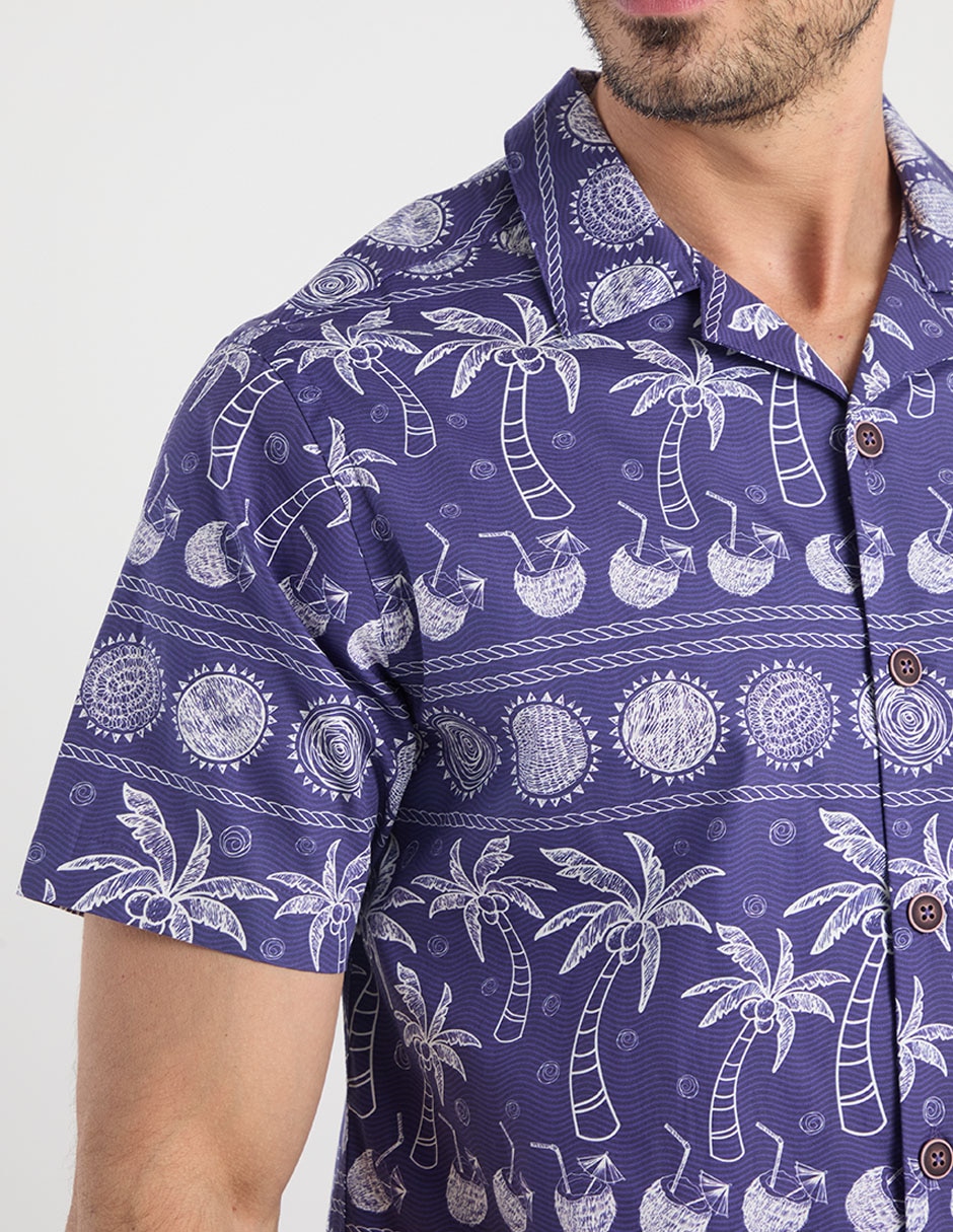 Camisa casual de algodón manga corta para hombre 9