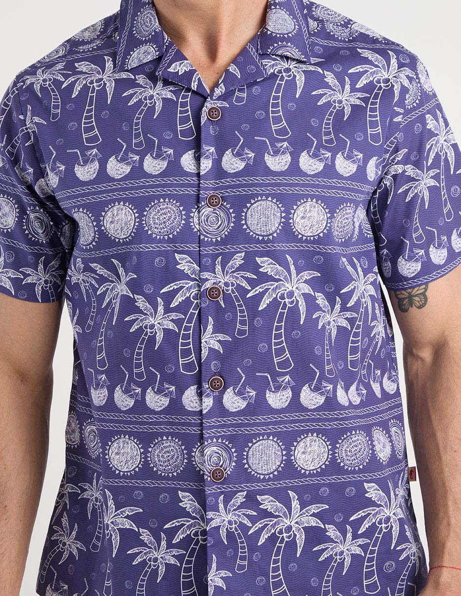 Camisa casual de algodón manga corta para hombre 10