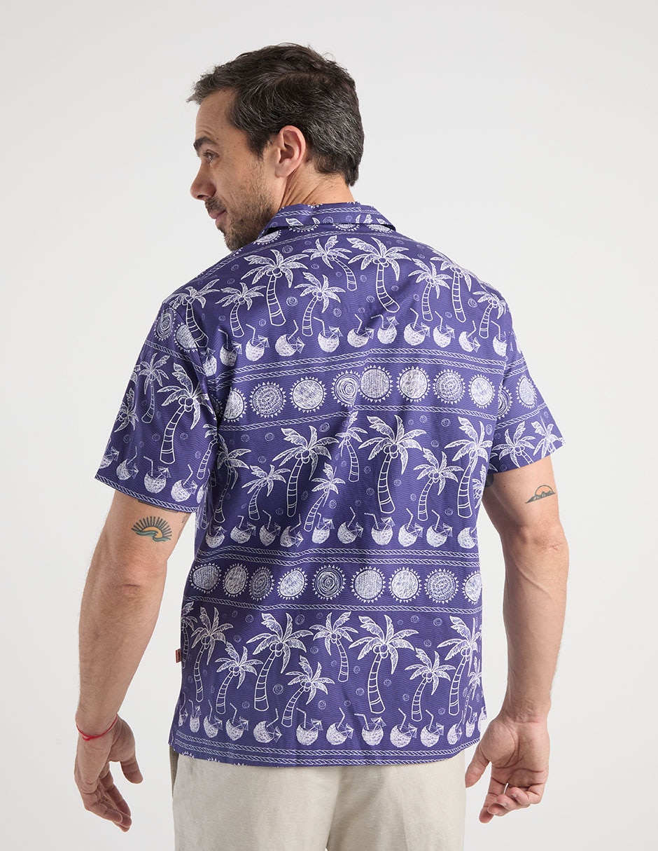 Camisa casual de algodón manga corta para hombre 11