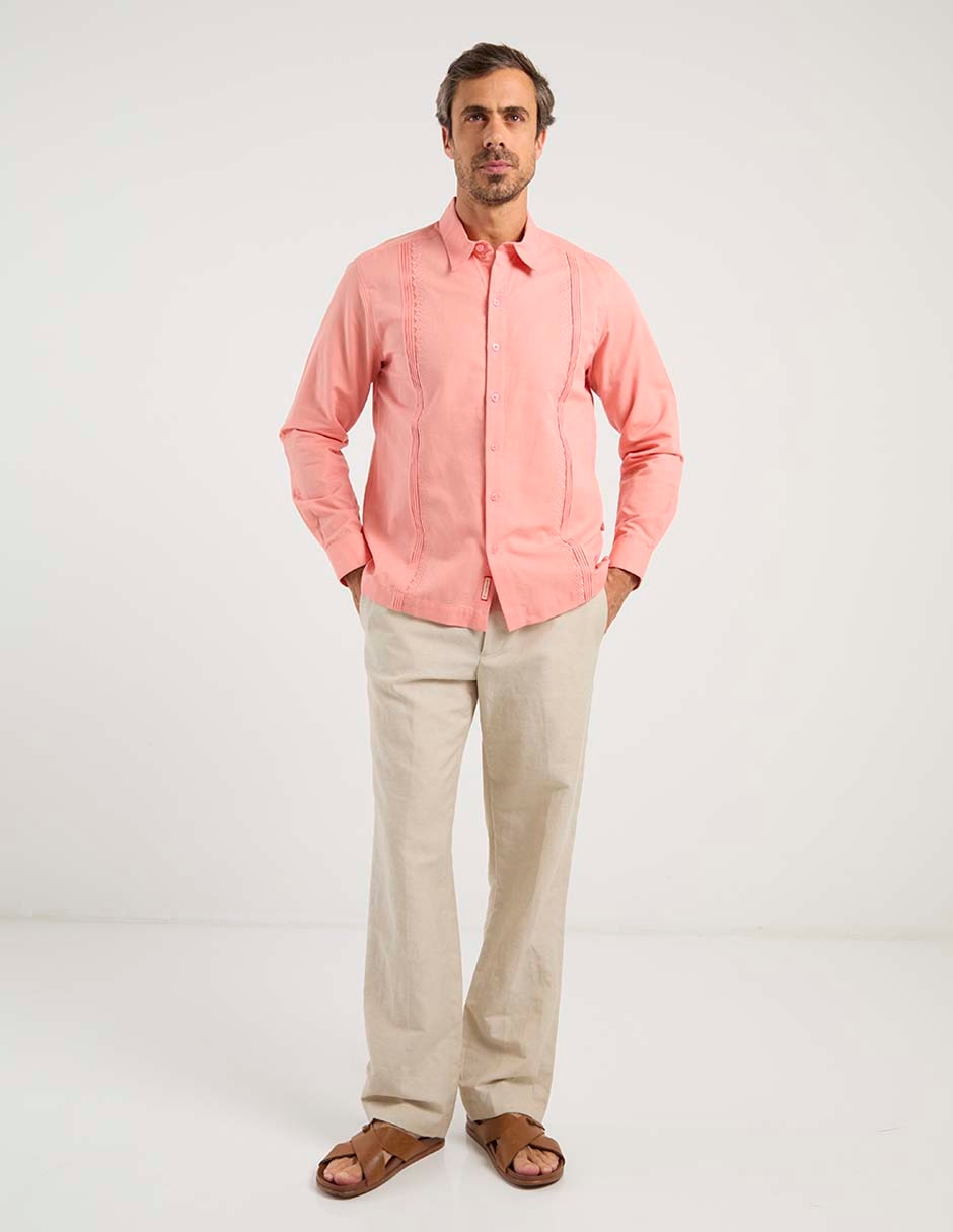 Guayabera manga larga para hombre 7