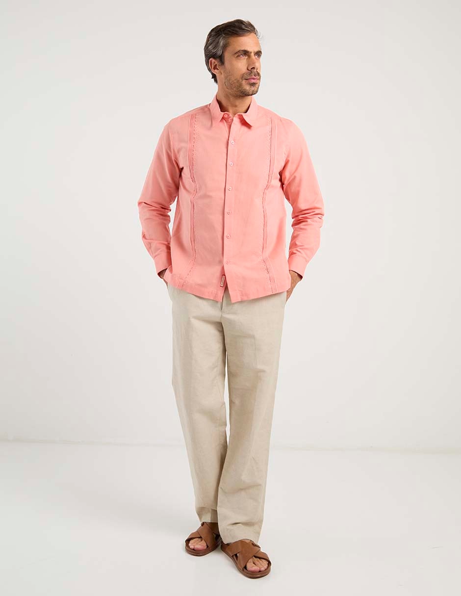 Guayabera manga larga para hombre 8