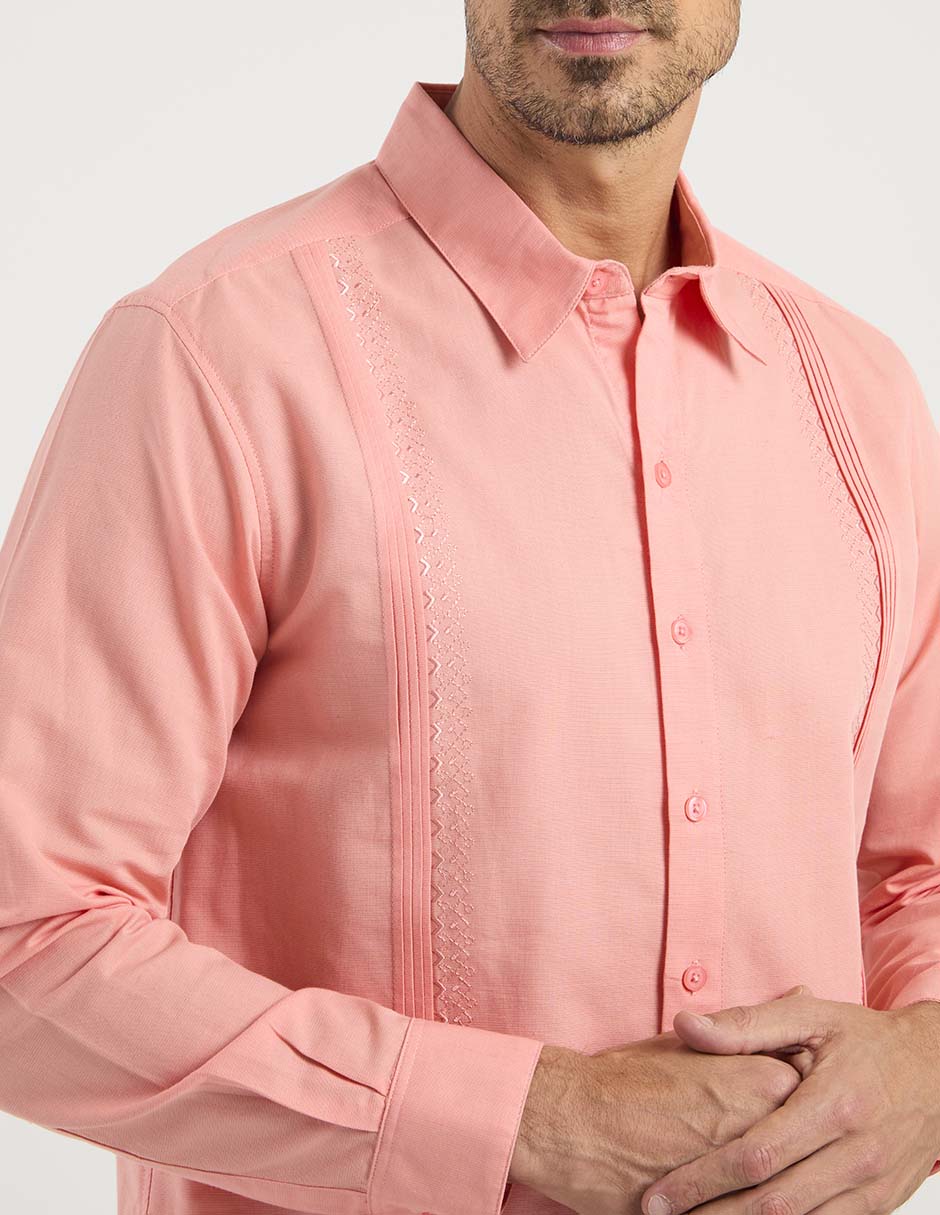 Guayabera manga larga para hombre 9